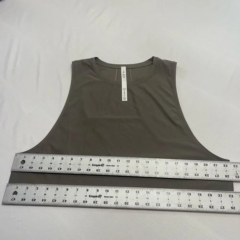 NWT Lululemon Muscle Love Crop Tank Tough Dark Olive Green Size 14 New